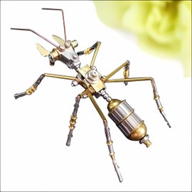 3D Metal Puzzles for Adults Steampunk Mechanical Insect Puzzle Kit - DIY Metal Assembly Ant Model Unique Retro Brass Sculpture Craft for Home Office Decoration (Ant B)