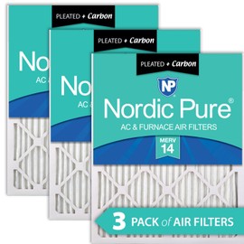 Nordic Pure 10x24x1 Pleated Air Filters MERV 14 Plus Carbon 3 Pack