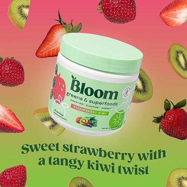 Bloom Jugo Verde en Polvo Sabor Fresa-Kiwi 150 Gramos 25 Servicios