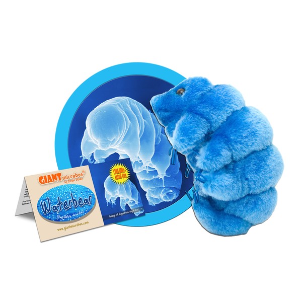 GIANTmicrobes Waterbear Plush - Learn About Microscopic Life with This Cuddly Plush, Unique Gift for Family, Friends, Tardigrade Fans, Scientists, Educators and Students