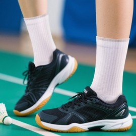 YUEVO SPORTS Ladies Black Cushioned Crew Socks For Women Size 6-9, Wicking Anti-Odor Cotton Casual Everyday Athletic Womens Socks, 5 Pairs