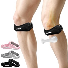 Salandens Rodilleras para Tendón Rotuliano, 2Pcs Soporte de Rótula para Aliviar el Dolor de Rodilla, Rodilleras Deportivas Ajustable para Baloncesto, Correr y Entrenamientos, Negro