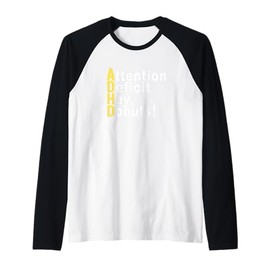 ATTENTION DEFICIT HEY, DONUTS FUNNY MEN WOMEN GIFT Raglan Baseball Tee