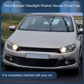 INFINAUTO Front Left Bumper Headlight Washer Nozzle Cover Cap No.1K8955109B Bumper Trim Nozzle Cover for Volkswagen Scirocco 2009-2014 Unpainted Plastic 1 Pcs