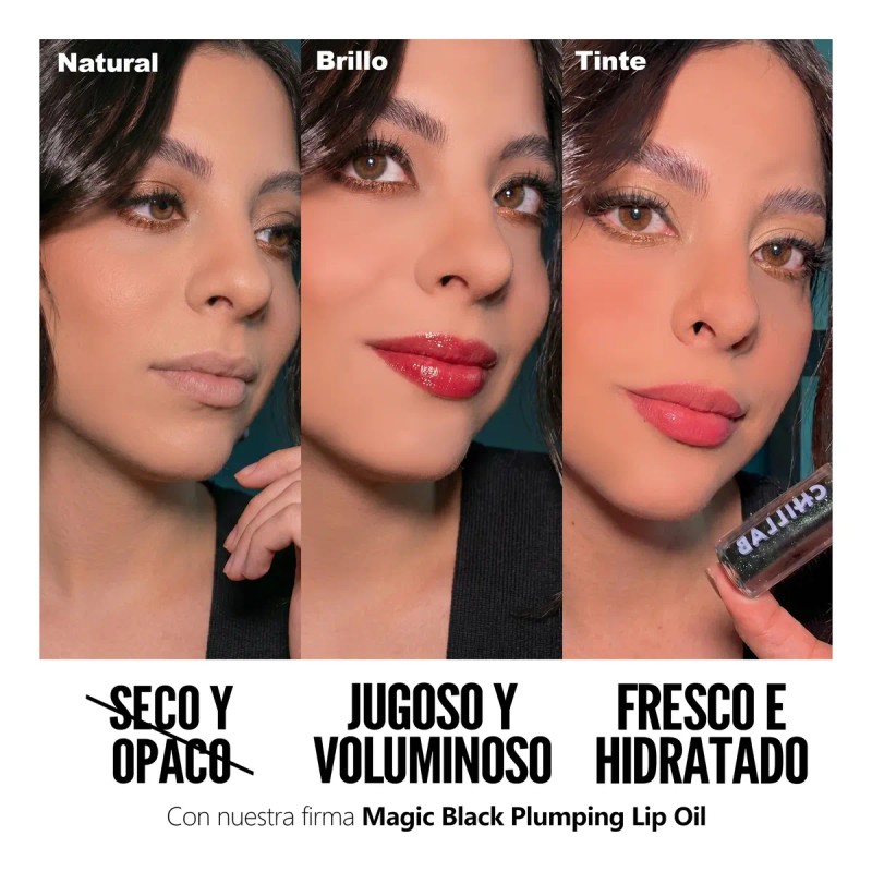 Chillab Aceite Labial Negro Mágico Voluminizador Hidratante
