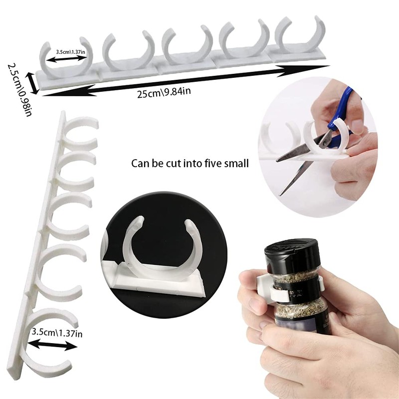 BOSOIRSOU 80 Spice Gripper Clips, 16 Strips Spice Racks Hold