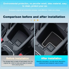 BIXUAN Compatible with Opel Astra K 10 pieces 2016-2020 anti-slip mats, centre console, armrest, rubber mats, drink holder mat, non-slip door seam mats, door slot mat, white