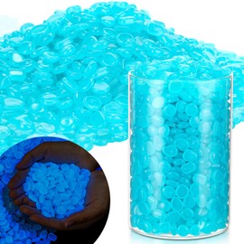 Sasylvia 1925 Pcs Glow in The Dark Rocks Stones Glowing Pebbles Luminous Fish Tank Rocks Mini Garden Decorative Stones for Outdoor Aquarium Yard Decor Lawn Walkway Pathway Indoor (Blue)