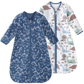 Yoofoss Baby Sleep Sack 18-24 Months Long Sleeve Wearable Blanket Baby 100% Organic Cotton 2-Way Zipper 0.5 Tog Toddler Sleeping Sack, Lightweight(X-Large)