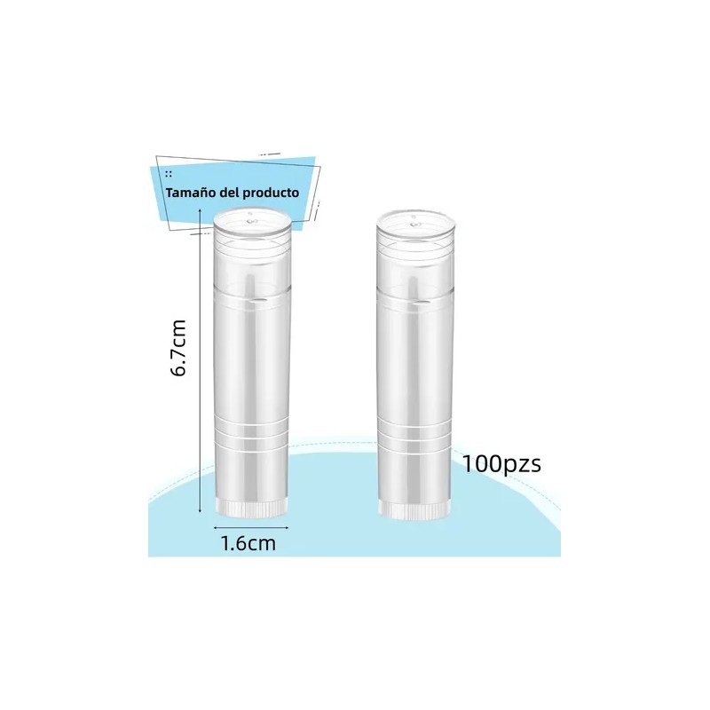 100pzs Tubos De Barra Labial De Labios Translúcidos De 5ml
