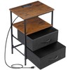 Segawe 2 PCS Brown Nightstand with Drawer Bedside Table with