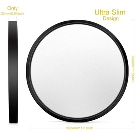 12 Inch 24W LED Flush Mount Ceiling Light Fixture, 4000K Natural White, 3200LM, Black, LED Round Ceiling Lighting, 240W Equivalent White Ceiling Lamp for Closets, Kitchens, Bedrooms, etc.