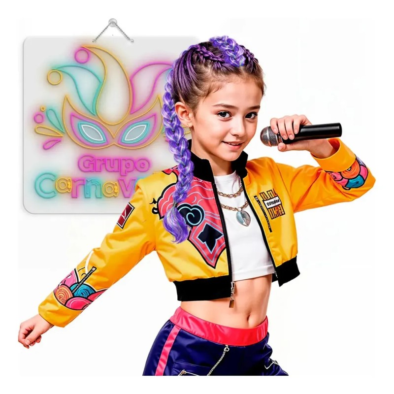 Peluca Trenza Extensión Cabello Lila K-pop Demon Rumi Fiesta Lila