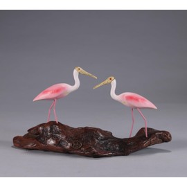 Roseate Spoonbill Duo by John Perry 6in long Statue