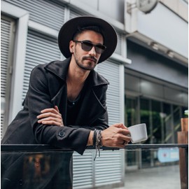 Rimerakea Men's Sunglasses, Black, Polarized TR90, UV Protection, Openable Frame, Unisex, Popular, For Driving, A: Matte black/black