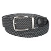 Tommy Bahama Men's Stretch Braided Reversible Leather Trim Belt, Black/Gray,