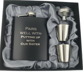 Brother in Law Gifts Funny, Cool Gifts for Brother in Law Adult, Brother in Law Birthday Gifts, Future Brother in Law Gifts, Brother in Law Christmas, Pairs Well Putting Up With Sister Flask (Our)