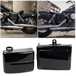 Unbranded Gloss Black Battery Box Side Covers For Harley Dyna Super Glide Street Bob FXDB