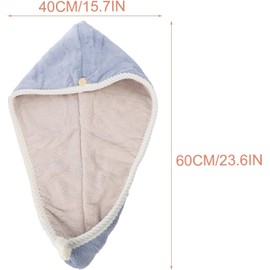 iplusmile Toalla Cabello de Microfibra Coral, Absorbente Secado Rápido, Diseño Simple y Práctica para Envolver la Cabeza en Casa o Viajes