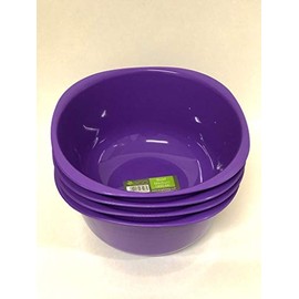 ECO Unbreakable Colourful Plastic Bowls with Cover Set of 4 Shatterproof 100% Food Safe Perfect for Camping, Indoor, Outdoor and Picnic (Purple, Small 800ML)