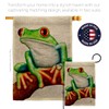 Ornament Collection Tree Frog Burlap Garden Flag Set with Stand