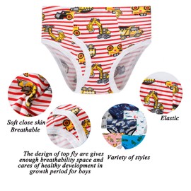 Boboking Little Boys Briefs Dinosaur Truck Toddler Kids Underwear (Pack of 6) 2T/3T Blue