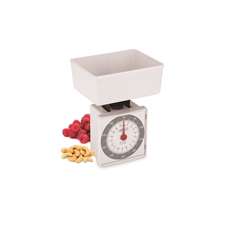 Avanti Compact Dietary Mechanical Kitchen Scale, White