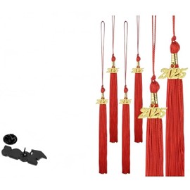 12Pcs 2025Graduation Cap Tassel,Graduation Party Decoration,Party Graduation Gold Tassels,broochAcademicGraduation CeremoniesMulti-Color Tassel Charm (red)
