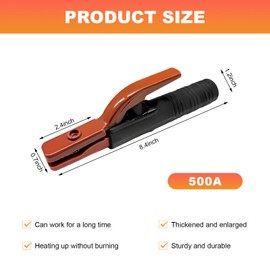 FSTURIOS Welding Electrode Holder, 500 Amp Heavy Duty Electrode Jaw Holding Pliers with Non-Slip Handle, American Design Copper Clamp Stick ARC Welding Stinger for Most Welder