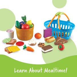 Learning Resources New Sprouts Deluxe Market Set - 32 Pieces, Ages 18+ Months Pretend Play Food for Toddlers, Preschool Learning Toys, Kitchen Play Toys for Kids