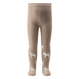 Sterntaler Baby and Children's Tights Christmas Unisex with Motif and Butt Motif Elk, beige