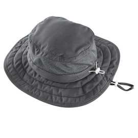 Connectyle UPF 50+ Safari Hat for Toddlers and Kids, Wide Brim, Breathable Mesh, Sun Hat, Quick Drying, Adjustable, gray (dark gray)