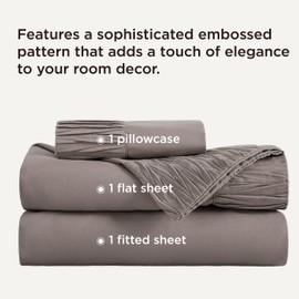 Bedsure Twin Sheets Set - 3 Pieces Soft Twin Bed Sheets - Breathable & Cooling - Hotel Luxury - Easy Care Polyester Microfiber Bedding for Women, Men, Taupe