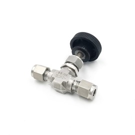 MFQJJRRMI Compression Needle Valve Crane Forged 3000 PSI Fit 3/6/8/12mm 1/8" 1/4" 3/8" 1/2" OD Tube 304 316 Stainless Flow Control 1Pcs (Color : 8mm, Size : SS304)