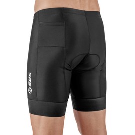 SLS3 Triathlon Shorts Mens - Tri Short Men's - Tri Shorts for Men | 2 Pockets | Black FRT 2.0 German Designed (Solid Black, Large)