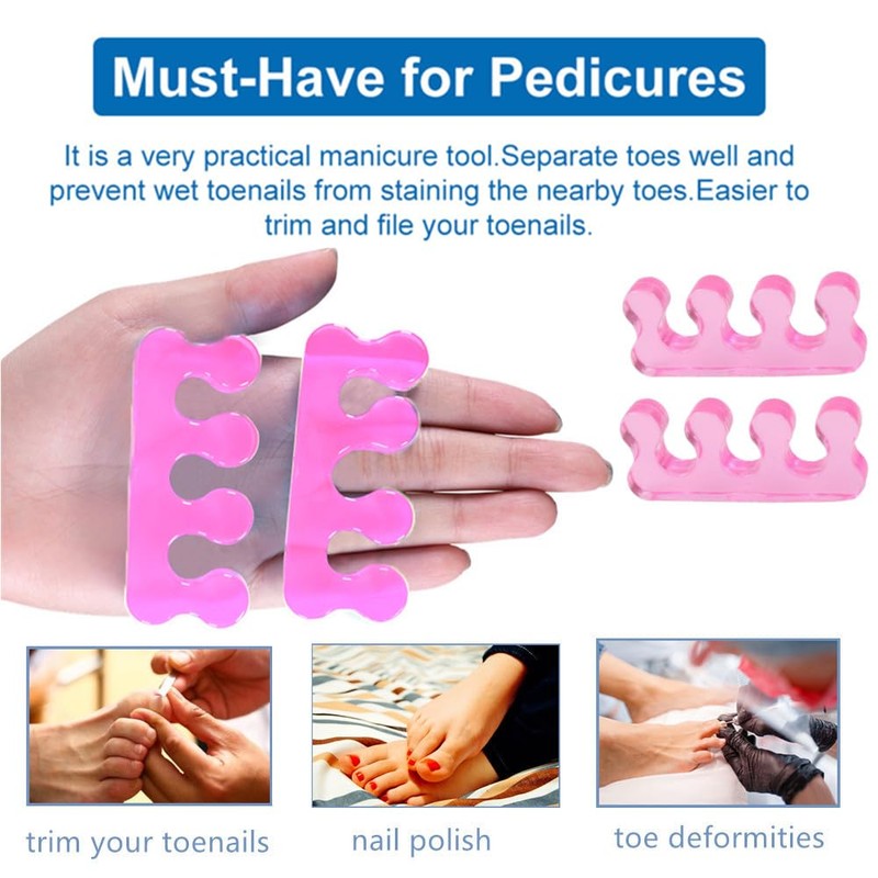 ZaxSota Pedicure Toe Separators for Bunion Relief & Nail Polish