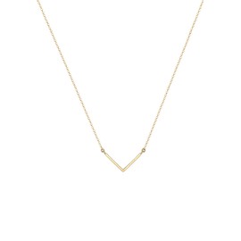 Elli Women's 925 Sterling Silver Gold Plated Triangle Geo V-Necklace of Length 45 cm