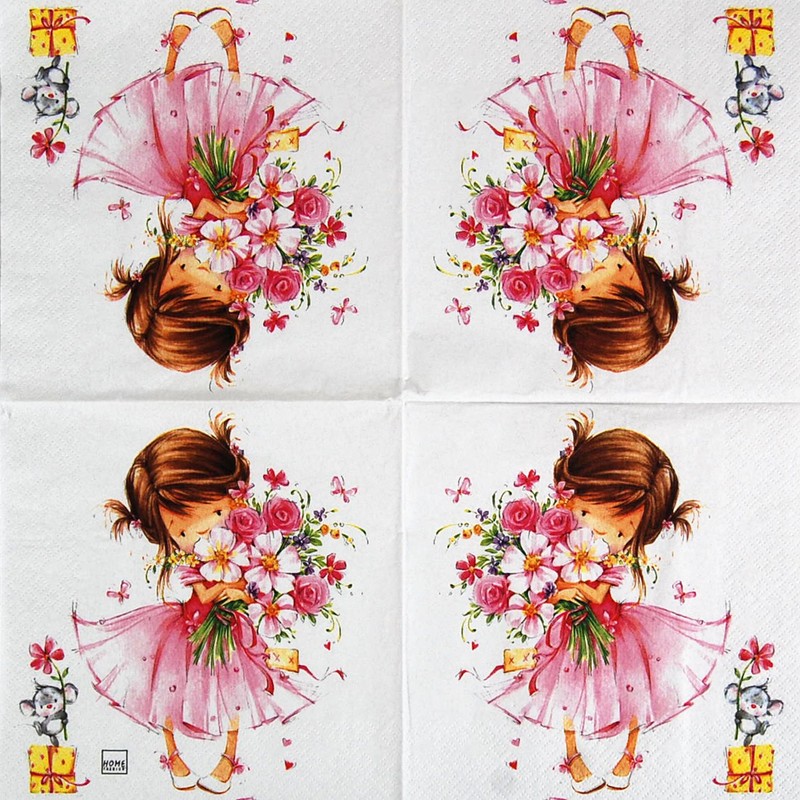 Serviette Flowergirl ? Blumenmädchen ? 20 Stk.