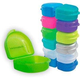 ORTHODENTALUSA CORP Orthodontic Retainer Double with Vent Holes Assorted pack of 12 ColdentCare - Retainer Case, Denture Case, Durable & Similar Mouth Guard Case, Tight Snap Lock.