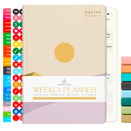 Mantra Planner 2025 Planner, Daily Journal & Gratitude Journal All-In-One with To Do List, Self Care Prompts & Habit Tracker - 5.8 x 8.3 - Evening