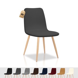 FIGOOO Chair Covers, Set of 4, Stretch Chair Covers, Scandinavian, Universal, Removable, Washable, Protective Covers for Kitchen Chairs, Hotel, Banquet (Dark Grey, 4 Pieces)