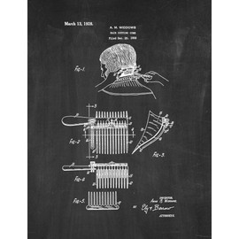 Hair-cutting Comb Patent Print Chalkboard (13" x 19") M13769