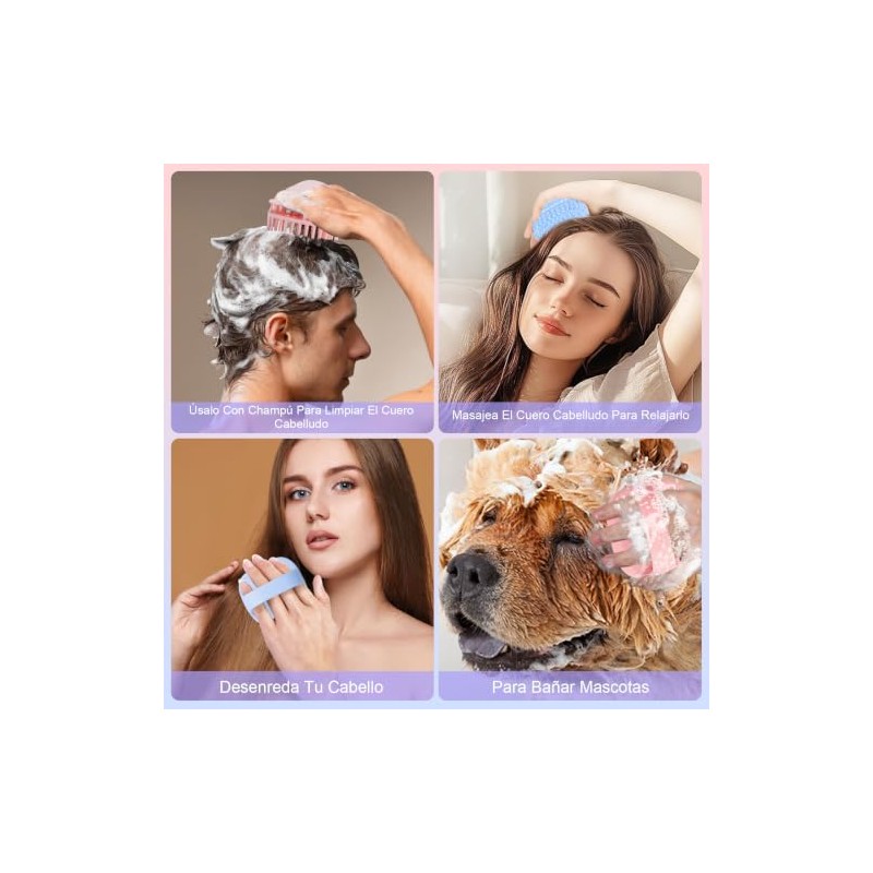 Aplicador de aceite para el cabello con 2 masajeadores para