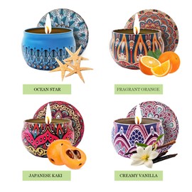 NOT JUST A BOX Decorative Scented Candles Set Mandala Handmade for Living Room Bedroom Dining Room Kitchen Bathroom Wedding Party Home Decoration