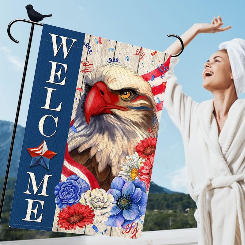 4th Of July Garden Flag - Flags for Outside Welcome,12x18