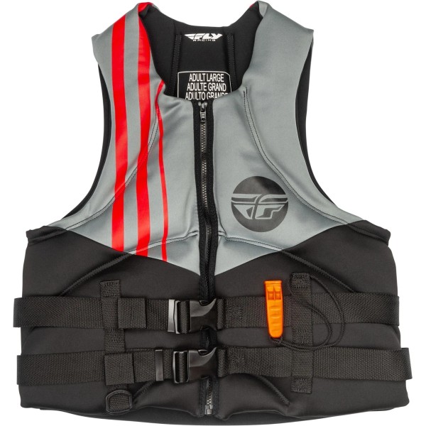 Fly Racing Neoprene Flotation Vest Black/Grey/Red Small 221-30400S