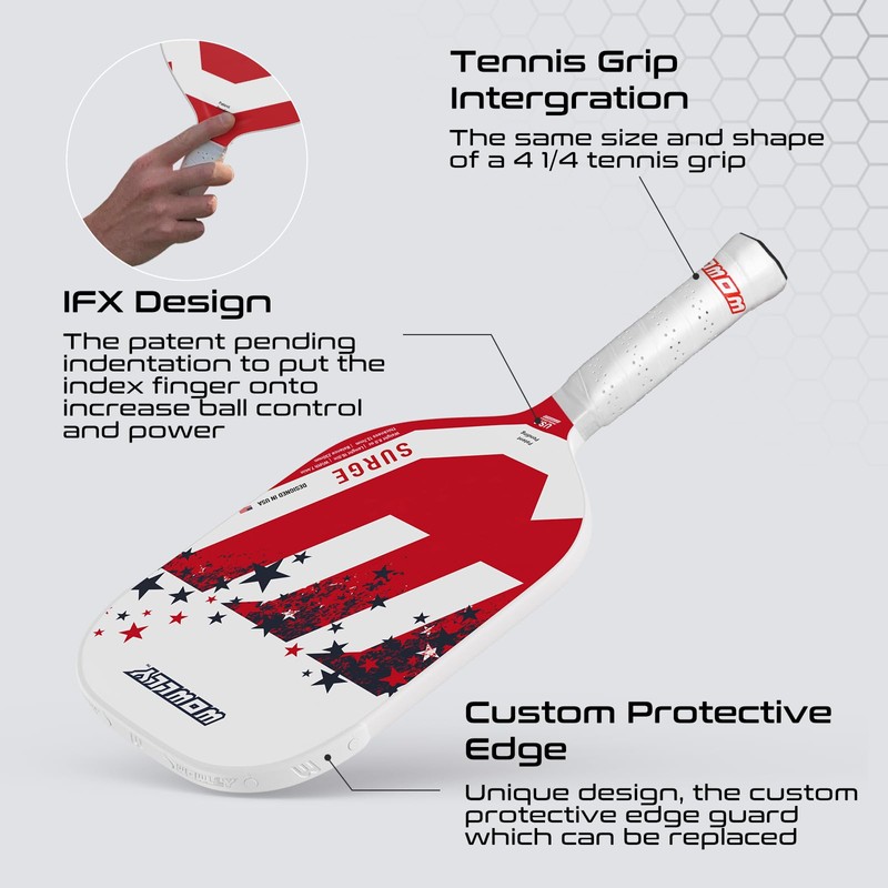 Wowlly Pickup Racket 12K Carbon Fiber Pickup Racket Polypropylene SX3