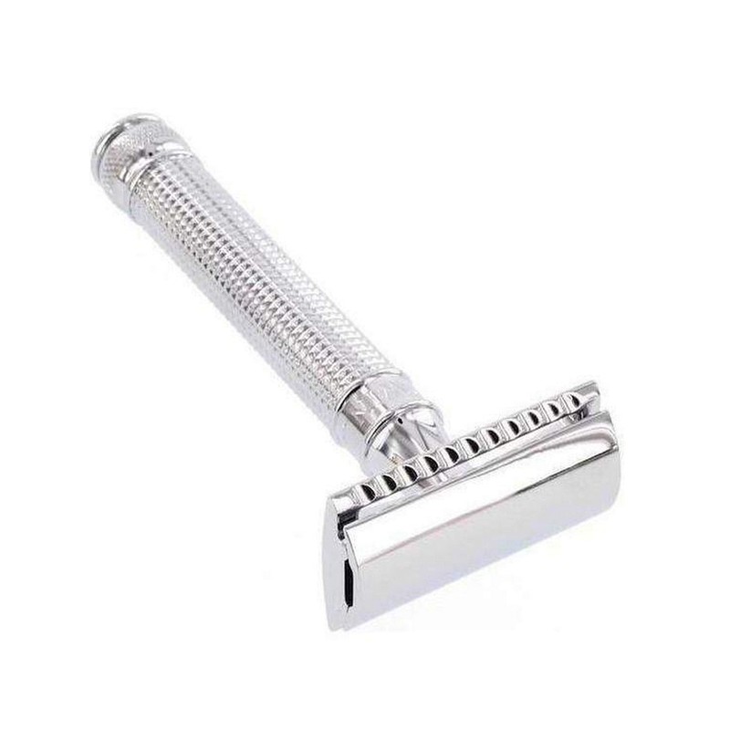 Edwin Jagger Double Edge Safety Razor With Long Handle (Blue)