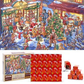 4E's Novelty Christmas Advent Calendar Jigsaw Puzzle – 1008 Pcs, 24-Day Countdown, Advent Calendar 2024 Kids & Adults, Advent Puzzle Calendar 2024, Christmas Advent Calendar 2024 Gift