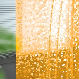 Ga-Geetopia Fall EVA Orange Thin Shower Curtain Liner, Pebble Pattern 72x72 Inch Lightweight Plastic Bathroom Shower Showroom Inner Curtain with Rustproof Metal Grommets and Weighted Magnets